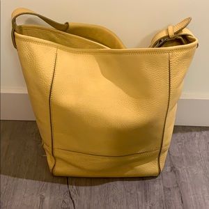 Cole haan- leather yellow tote bag